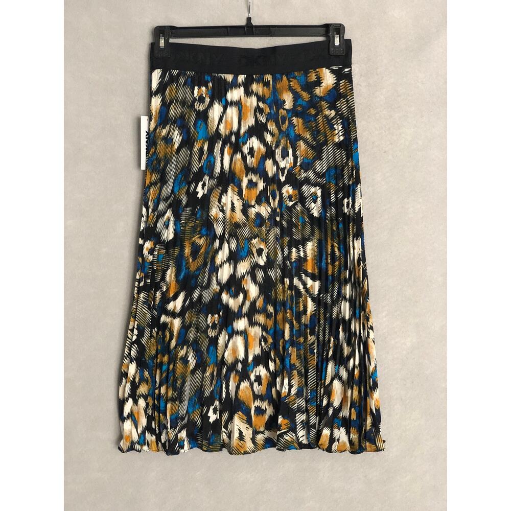 DKNY Midi Skirt Pleated in Brstrk Leo Women's XS - Picture 4 of 7